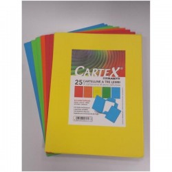 25 Cartelline 3 Lembi Cartex Blasetti Mix 5 Colori