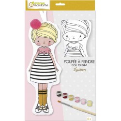 Bambolina Laureen In Tessuto da Colorare con Kit di Colori Avenue Mandarine