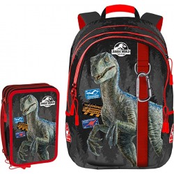 Schoolpack Zaino+Astuccio 3 Zip Jurassic World