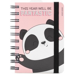 SMALL DAILY SPIRAL BOUND DIARY 12 MONTH 2023 - PANDA
