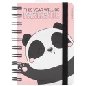 SMALL DAILY SPIRAL BOUND DIARY 12 MONTH 2023 - PANDA