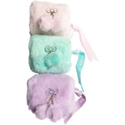 Portamonete Furry Con Charm Tinta Unita Hello Kitty