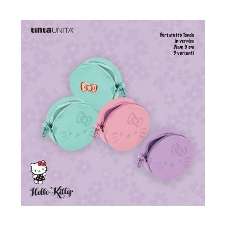 Portamonete Tondo Vernice Tinta Unita Hello Kitty