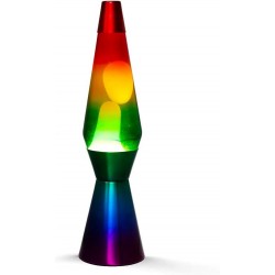 Lampada Lava Base Rainbow Liquido Multicolore