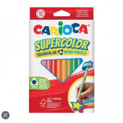 12 Pastelli Carioca Supercolor Maxi Traingolari 5mm