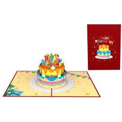 Biglietto Auguri Origamo ''Happy Birthday Cake'' Fatto a Mano