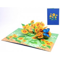 Biglietto D'Auguri Origamo "Sunflowers''