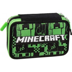 Astuccio 3 Zip Minecraft Green