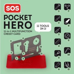 Carta Multifunzione in Acciaio 11 In 1 - SOS Pocket Hero Legami