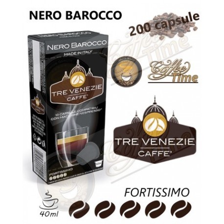 NESPRESSO - 200 CAPSULE "CAFFE' TRE VENEZIE'' NERO BAROCCO - FORTISSIMO