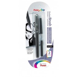 Pocket Brush Pentel con 2 Ricariche GFKP  Nero Pigmentato