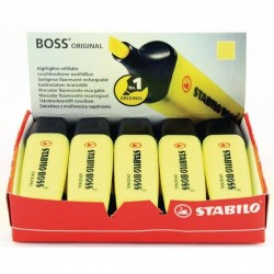Scatola cartone evidenziatori Stabilo Boss Original - giallo - 2-5 mm CONF. 10 PEZZI