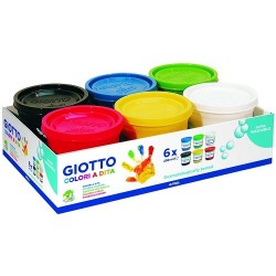 Tempera colori a dita 6 barattoli da 200 ml  Giotto