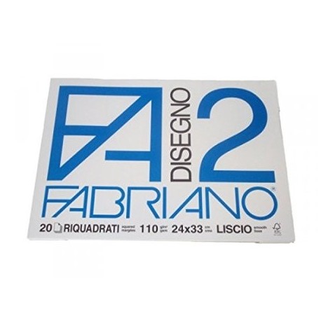 BLOCCO FABRIANO F2 20FG RIQUADRATO 24X33