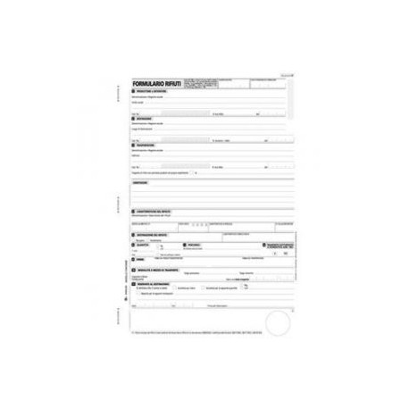 Blocco formulario identificazione rifiuti 25x4 210x297