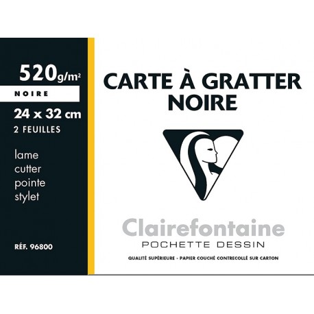 Blocco Gratta e vinci 2F nero 24x32 cm 520 g Clairefontaine