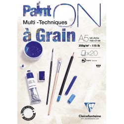 Blocco Paint'On Grain incollato A5 20F 250g Clairefontaine