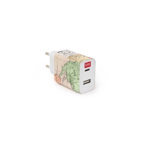 Plug & Charge - Caricabatterie da Muro USB/TYPE C - Legami