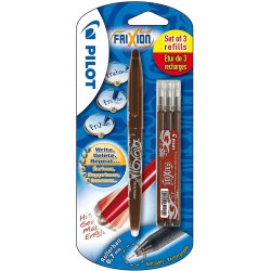 Penna roller con Tappo FriXion a inchiostro gel cancellabile + 3 refill inclusi nella confezione Marrone