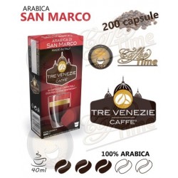 200 CAPSULE CAFFE' TRE VENEZIE NESPRESSO ARABICA DI SAN MARCO 100% ARABICA