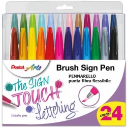 Astuccio 24 Brush Sign Pen Pentel