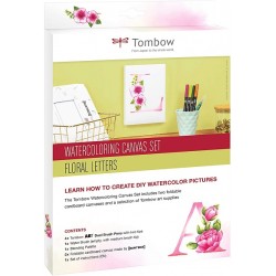 Set Watercoloring Canvas Floreal Letters Tombow