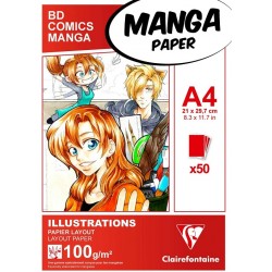 Blocco Manga Illustrations 50ff 100gr Clairefontaine