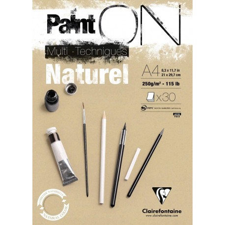 Blocco Clairefontaine Paint'on Naturel A4 30ff 250gr