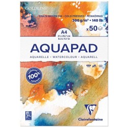 Blocco Goldline Aquapad A4 100% Cellulosa 300gr 50ff Clairefontaine