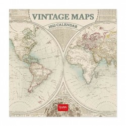  Legami - Calendario da Parete 2022, 18x18cm, Vintage Maps